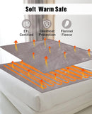 Veohaut 50' x 60' Electric Blanket Heated Throw with Double-Layer Flannel - GRAY - Like New