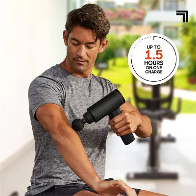 SHARPER IMAGE POWERBOOST SPORT PERCUSSION HANDHELD MASSAGER - BLACK - Like New