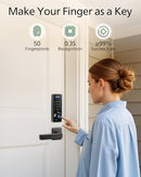 PHILIPS FINGERPRINT KEYLESS ENTRY DOOR LOCK, ELECTRONIC DOOR LOCK MATTE BLACK - Like New