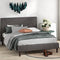 ZINUS JUDY UPHOLSTERED PLATFORM BED FRAME, MATTRESS FOUNDATION, QUEEN - GRAY - Like New