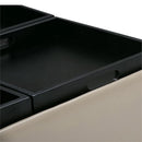 SIMPLI HOME AVALON FAUX LEATHER COFFEE TABLE STORAGE OTTOMAN - SATIN CREAM - Like New