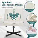 OLIXIS CRISS CROSS CHAIR VANITY CHAIR HOME OFFICE DESK ARMLESS C-7261 - BEIGE - Like New