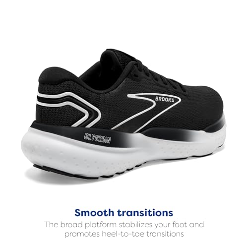 1204091B090 BROOKS WOMEN GLYCERIN 21 RUNNING SHOE BLACK/GRAY/WHITE SIZE 8 - Like New