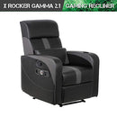 X ROCKER GAMMA RECLINER GAMING CHAIR, 2.1 BLUETOOTH AUDIO SYSTEM, 718001 - BLACK - Like New