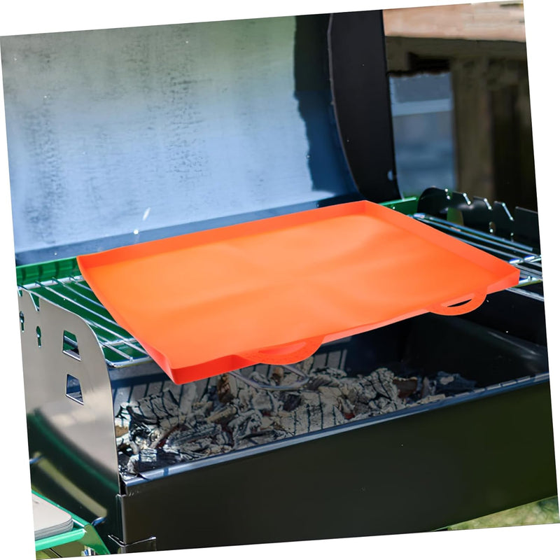 LABRIMP HEAVY DUTY SILICONE GRIDDLE MAT REUSABLE GRIDDLE COVER - ORANGE - Like New