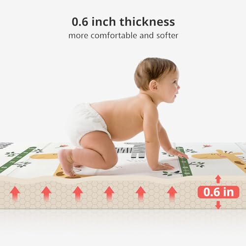 PIGLOG FOLDABLE BABY PLAY MAT 50X50 REVERSIBLE PORTABLE MAT FOR INFANTS GIRAFFE - Like New