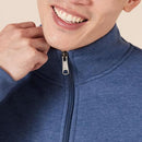 AMAZON ESSENTIALS MEN'S SWEATSHIRT MOCK NECK FLEECE ZIP UP SIZE L - BLUE HEATHER - Brand New