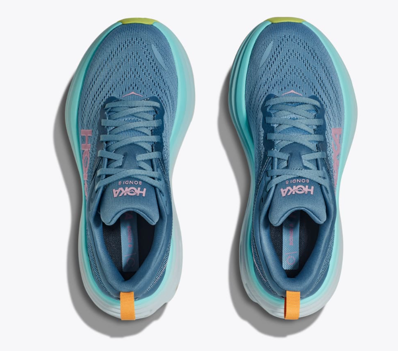 1127952 HOKA ONE ONE Womens Bondi 8 Textile Shadow Dusk Trainers 9 - Like New