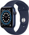 Apple Watch 6 GPS 44mm Blue Aluminum Case - Deep Navy Sport Band M00J3LL/A Like New