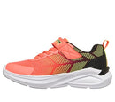 404110L SKECH-AIR BOYS MICROSPEC MAX VELOCITY, ORANGE/BLACK/YELLOW, SIZE 2.5 - Brand New
