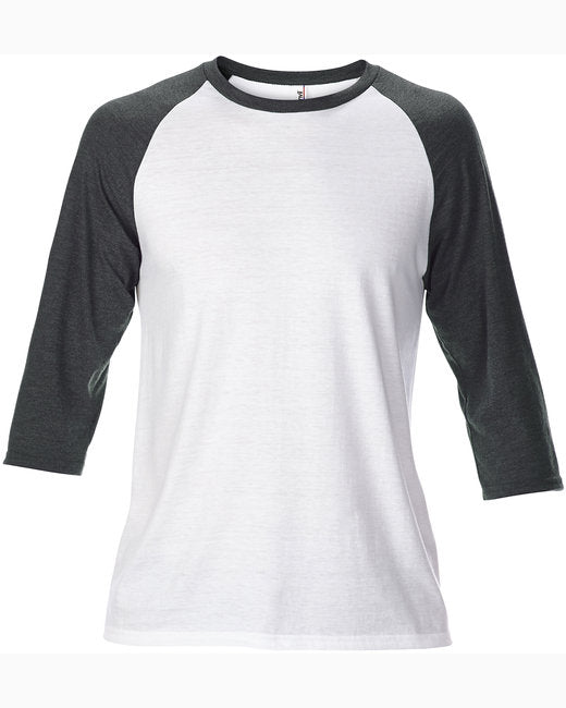 Anvil 6755 Adult Tri-Blend 3/4-Sleeve Raglan Tee New