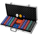 RALLY AND ROAR PROFESSIONAL POKER SET W/ HARD CASE 500 CHIPS SILVER/RED/GREEN - Like New