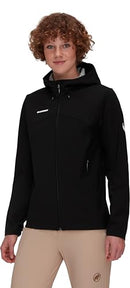 1011-02460 MAMMUT OUTDOOR SOFTSHELL HOODED JACKET WOMEN BLACK XL - Like New