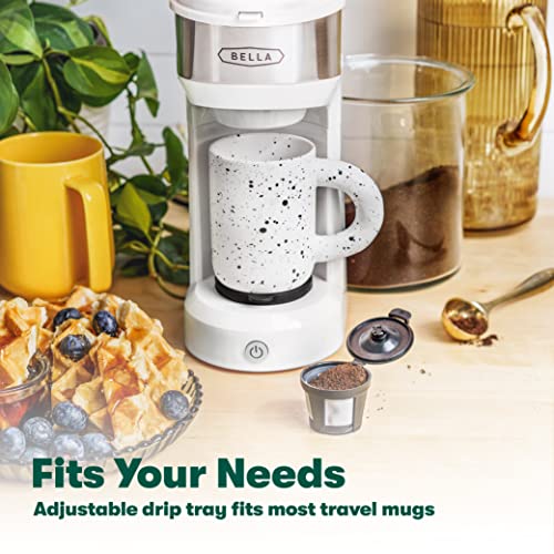 BELLA DUAL BREW SINGLE SERVE COFFEE MAKER K-CUP COMPATIBLE 17647 14oz - WHITE - Like New