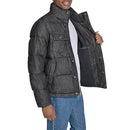LEVI'S MIX MEDIA QUILTED PUFFER JACKET MEN L BLACK WASH DENIM - LM5RC213-BWD-L - Brand New