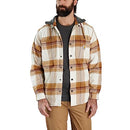 CARHARTT MENS RUGGED FLEX RELAXED FIT FLANNEL FLEECE HOODED SHIRT JAC 3XL BROWN - Brand New