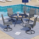 B0CNVC1Z4R Nixtopia 1 Piece Outdoor Sling Swivel Patio Chairs - Gray, Grey - Brand New