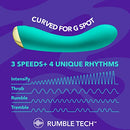 Blush Aria Luscious AF G-Spot Vibrator - Rumbly 7-Mode Rechargeable - (Teal) - Brand New