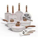JEETEE Pots and Pans Set Nonstick White Granite Kitchen Cookware Set - White - Like New
