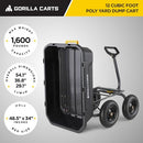 GORILLA CARTS HEAVY DUTY 12 CU FT POLY YARD DUMP WHEELBARROW, GCG-12 - BLACK - Like New