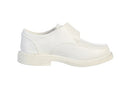 Boys Matte Dress Shoes w/ Hook and Loop Fastener Strap White 4Y - Brand New