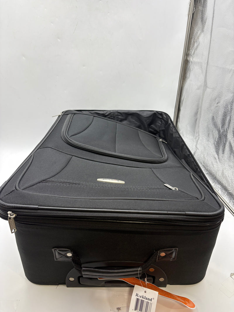 ROCKLAND 24 INCH FASHION SOFTSIDE UPRIGHT LUGGAGE EXPANDABLE, - BLACK - Brand New