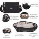 BAGGALLINI ORIGINAL EVERYDAY 11X7.5 CROSSBODY BAGS RFID - BLACK WITH SAND LINING - Brand New