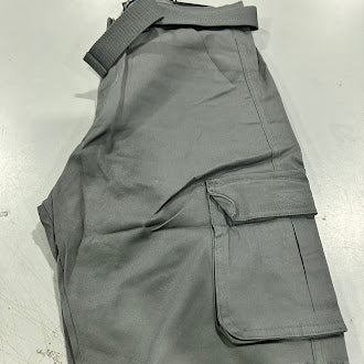 BLU ROCK NWT BLU ROCK MEN'S SMOKE CARGO BELTED BERMUDA SHORT - SIZE: 34 - GRAY - Brand New