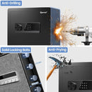 Kavey 1.6 Cub Safe Box Backlit Touch Screen Keypad Dual Alarm System - Black - Like New