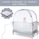 L RUNNZER Baby Crib Tent, Breathable Pop Up Canopy Auto-Lock Zipper - B08NJGZQZM - Like New