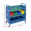 Honey Can Do 3-Tier Rolling Teacher's Activity Cart CRT-03477 - Blue - Brand New