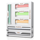 KOCWELL BAG ORGANIZER PLASTIC WRAP DISPENSER WITH CUTTER, 6 IN 1 KITCHEN - WHITE - Brand New