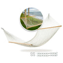 BLISS HAMMOCKS COTTON ROPE HAMMOCK W/ SPREADER BAR, 60IN WIDE - WHITE - Brand New
