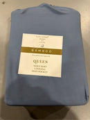 KATHY IRELAND 100% RAYON FROM BAMBOO COOLING QUEEN SHEET SET 6 PIECE SET - BLUE - Like New