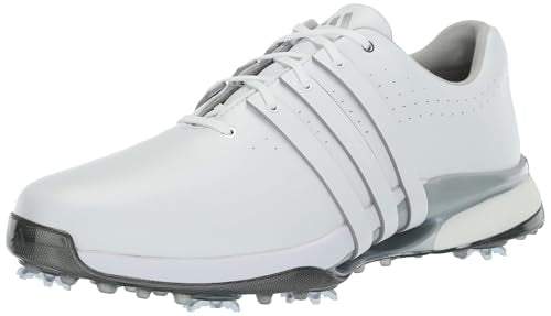ADIDAS MEN'S TOUR360 24 BOOST GOLF FOOTWEAR WHITE/SILVER METALLIC SIZE 11 - Like New