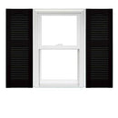 Mid America Open Louver 12In Vinyl Shutters 12x36 B07Z597JCN - Black - Brand New