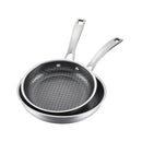 CUISINART FUSIONPLUS HYBRID STAINLESS STEEL 2-PC SKILLET COOKING STAINLESS STEEL - Like New
