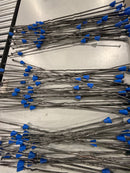 OCM LONG 8-1/4 END SNAP TIES WITH CONE- BOX OF 100 - SILVER/ BLUE - Like New