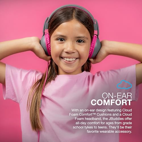 JLAB JBUDDIES STUDIO 2 WIRED KIDS HEADPHONES - BLACK/PINK - Brand New