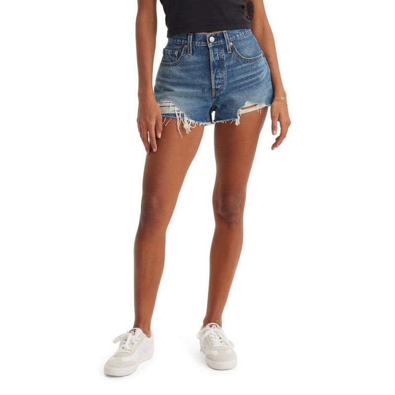 LEVI'S SIZE 27 WOMEN'S 501 ORIGINAL SHORTS - DARN IT NOW - Brand New