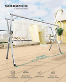 SONGMICS ULLR903E01 CLOTHES DRYING RACK, 56.3-93.7" Extendable, Dove Gray - Like New