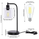 Ganiude Set of 2 Industrial Touch Control Table Lamp, 5000K Bulbs Include - Brand New
