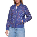 Levi's Women's Diamond Quilted Bomber Jacket Coat, Blue, M - Brand New