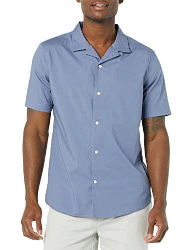 Amazon Essentials Men's Vacation Cotton Button-Down Shirt,Blue, Size L - Brand New