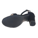 B06XK3GZ4J Women's Strappy Chunky Block Sandals Ankle Strap Velvet Black Size 8 - Brand New