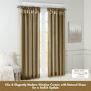 MADISON PARK EMILIA FAUX SILK SINGLE CURTAIN PRIVACY LINING WIN40-118 - BRONZE - Like New