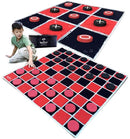 SWOOC GAMES 2-IN-1 VINTAGE GIANT CHECKERS & TIC TAC TOE GAME MAT 4FT X 4FT Like New