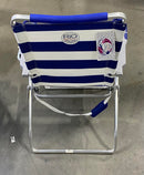 RIO BEACH RIO BRANDS 17" EXTENDED HEIGHT 4-POSITION FOLDING BEACH - BLUE WHITE - Like New