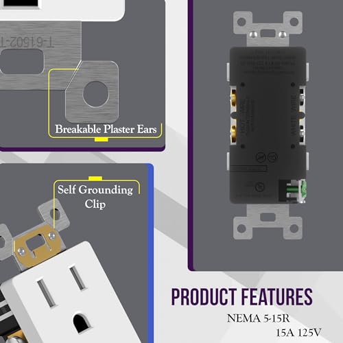 ENERLITES 20 Pack White Decorator Receptacle Standard Electrical Wall Outlet - Like New
