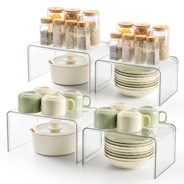 Clear Spice Rack Shelves, Pantry Organizers and Storage Set of 4 - Like New